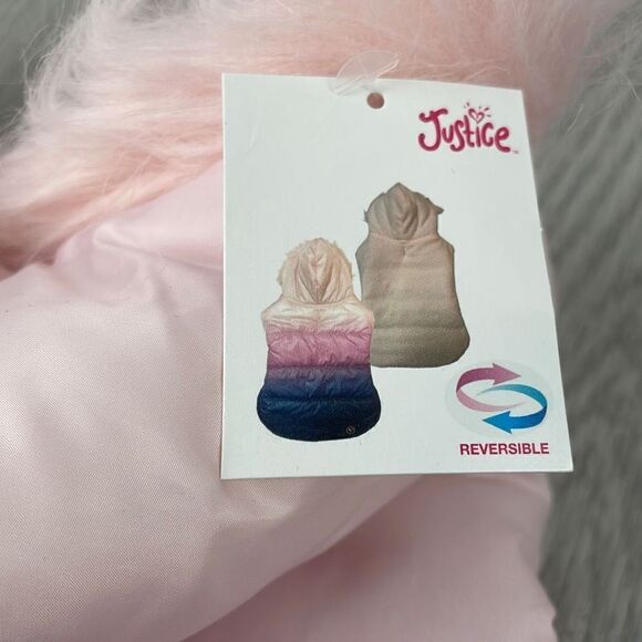 Justice Pet Reversible Puffer Jacket Chest & Neck Strap Ombre Medium - Picture 4 of 6